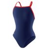 Womens * | Speedo Flyback Youth Training Suit One Piece Endurance+ Navy/Red