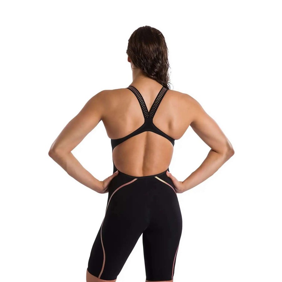 Womens * | Speedo Fastskin Intent Open Back Kneeskin Black/Rose Gold