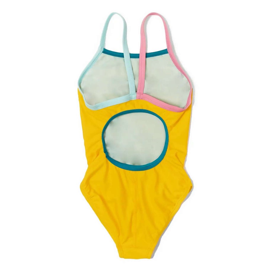 Kids * | Speedo Solid Propel Back One Piece Yellow