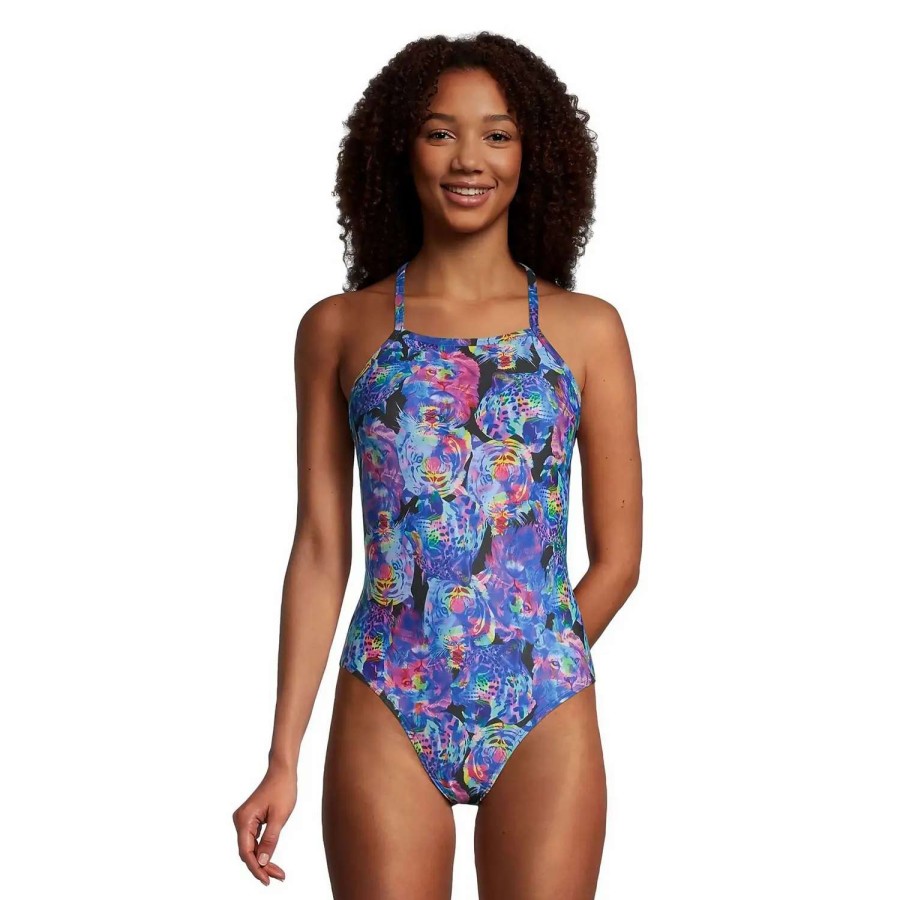 Womens * | Speedo Print Strappy Back One Piece Dusk