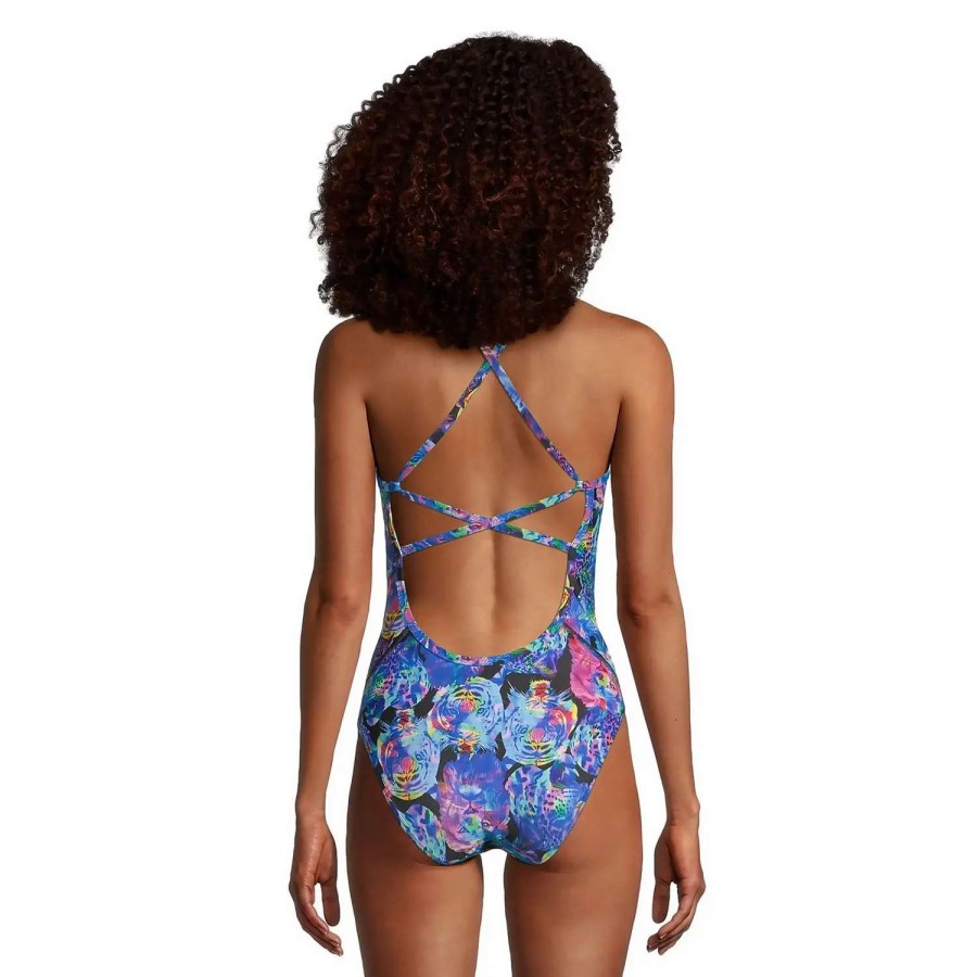 Womens * | Speedo Print Strappy Back One Piece Dusk