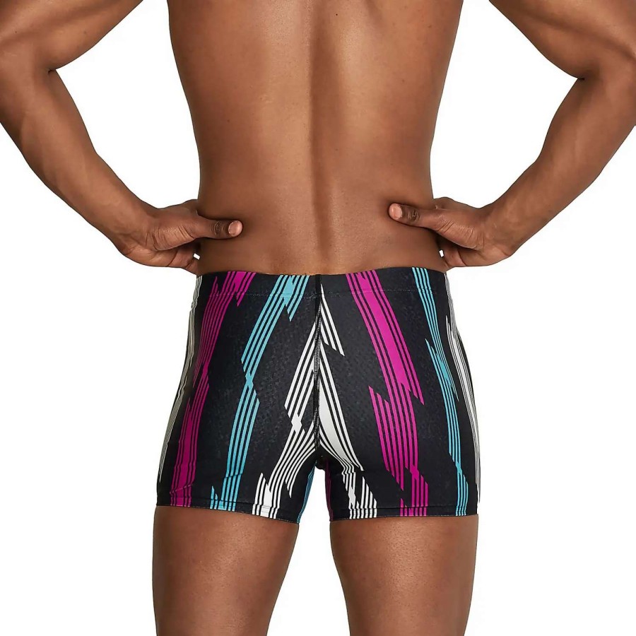 Mens * | Speedo Printed Square Leg Blue/Pink