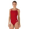 Womens * | Solid Flyback Training Suit One Piece Speedo Endurance+ Dark Red