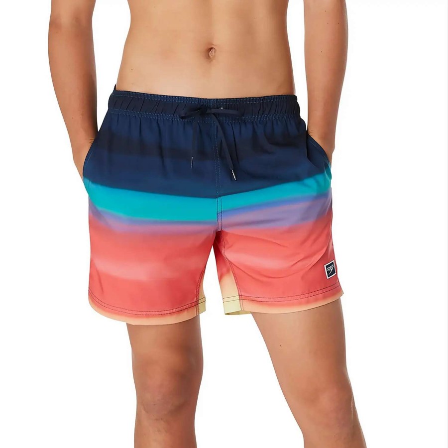 Mens * | Speedo Printed Redondo Edge Volley 17 Sun Kissed Coral