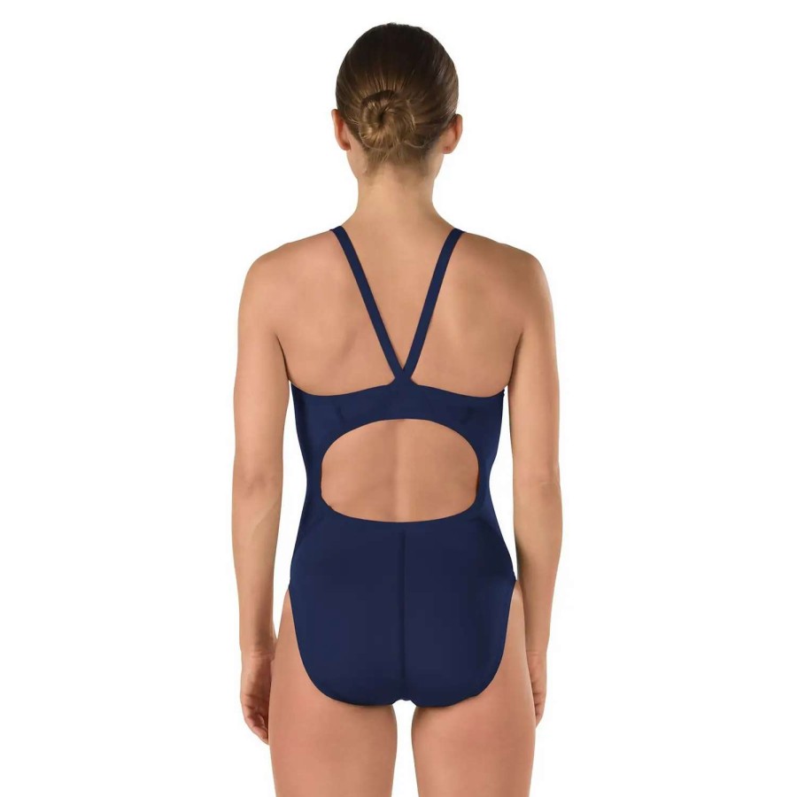 Womens * | Solid Flyback Training Suit One Piece Speedo Endurance+ Nautical Navy