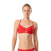 Womens * | Speedo Solid Peek-A-Boo Bikini Tie Back Top Red