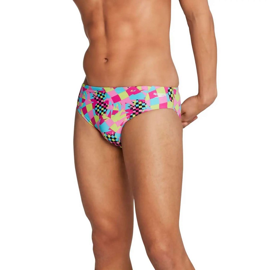 Mens * | Speedo Printed One Brief Electric Pink