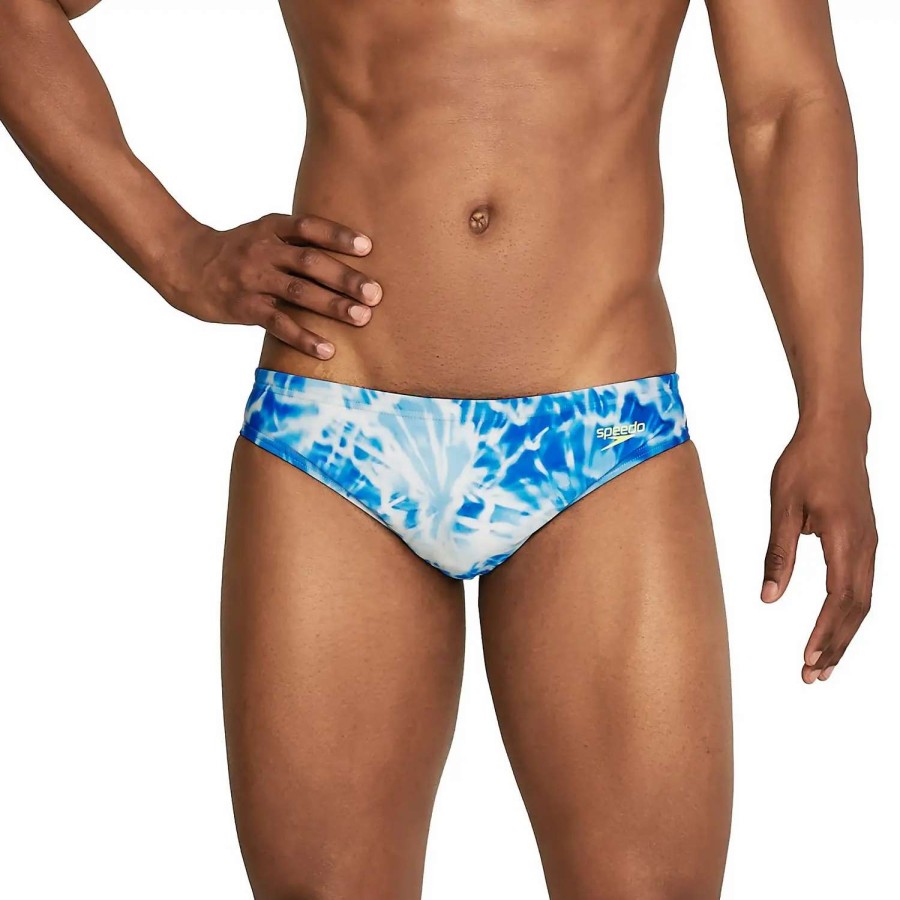 Mens * | Speedo Printed Solar Brief 1 Blue/White