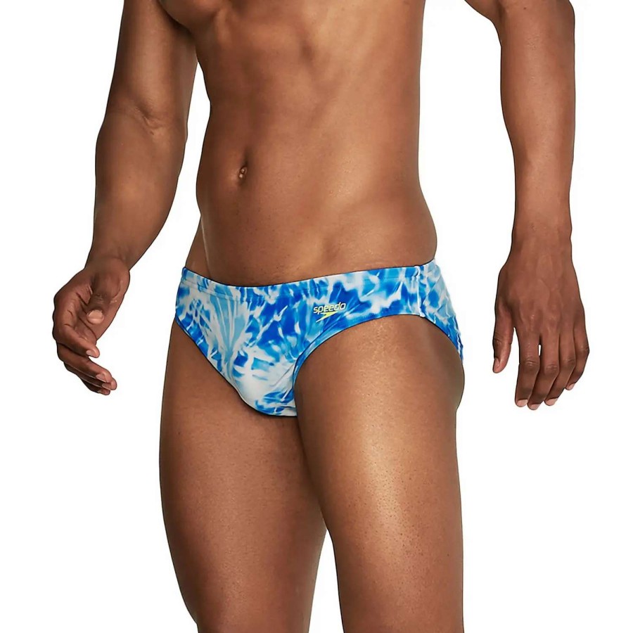 Mens * | Speedo Printed Solar Brief 1 Blue/White