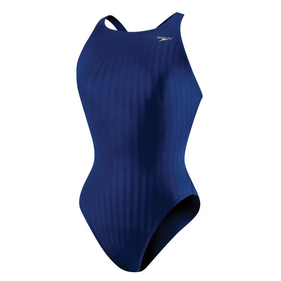 Womens * | Speedo Girls Aquablade Youth Recordbreaker One Piece Navy