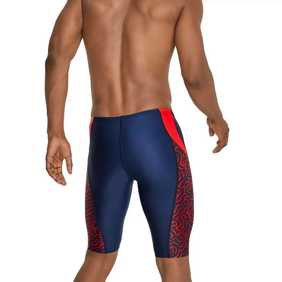 Mens * | Speedo Race Maze Jammer Black/Red