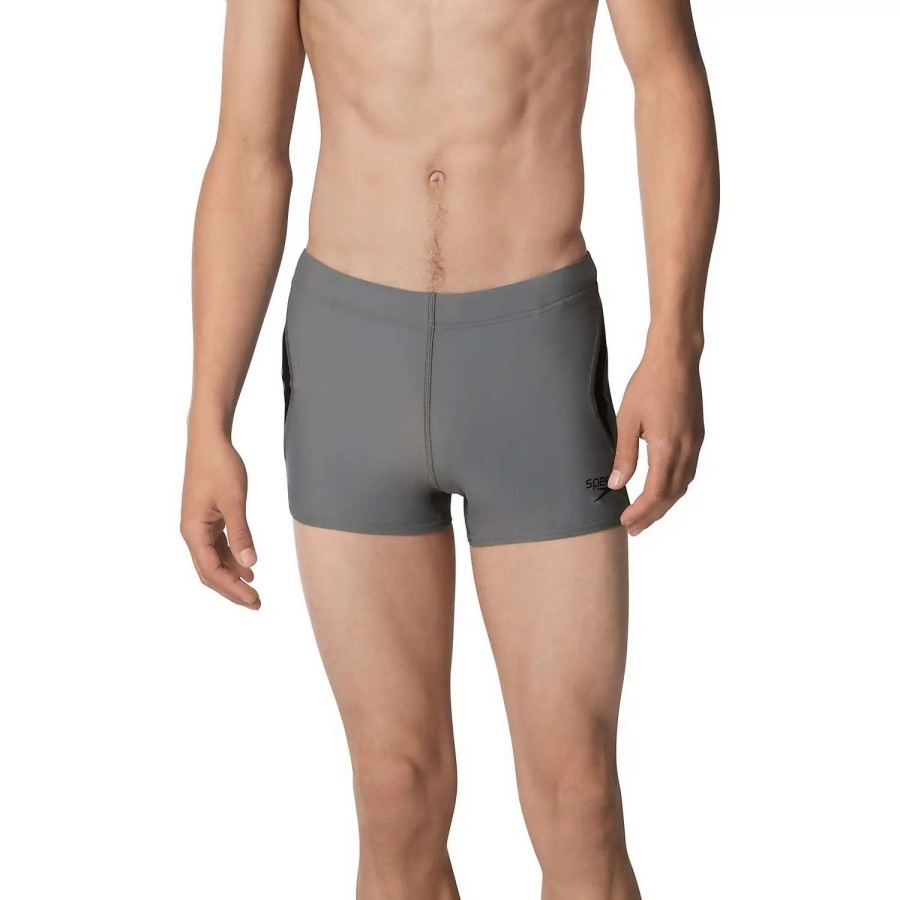 Mens * | Speedo Splice Square Leg Charcoal