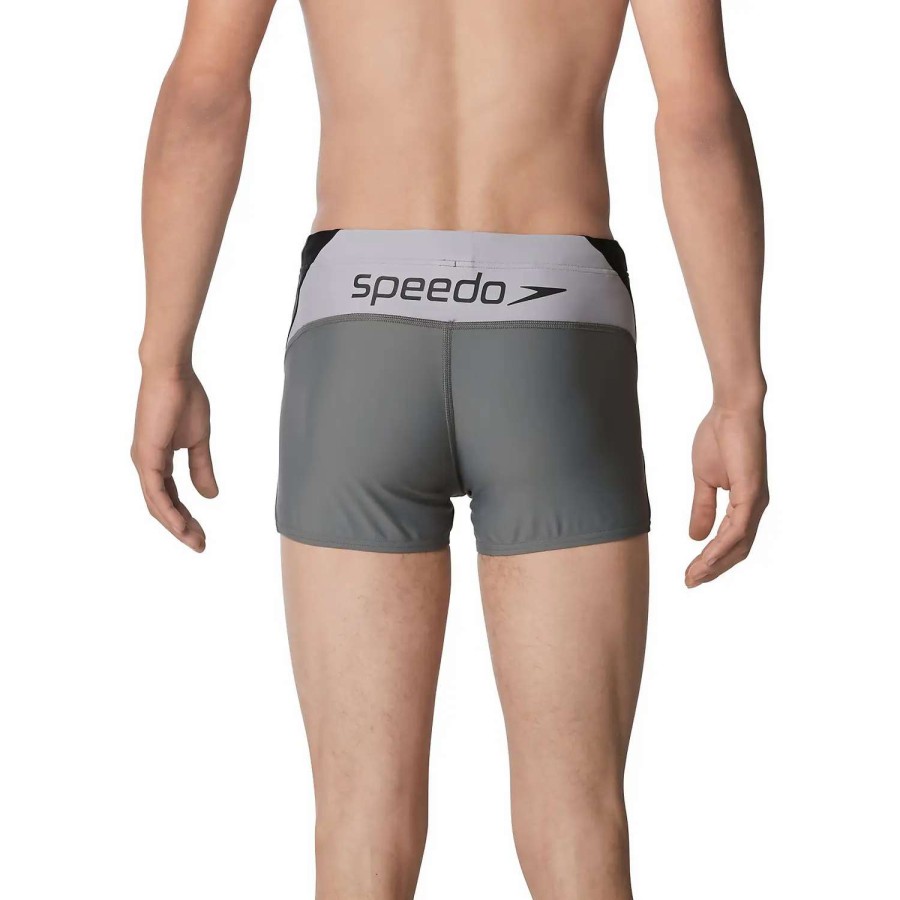 Mens * | Speedo Splice Square Leg Charcoal