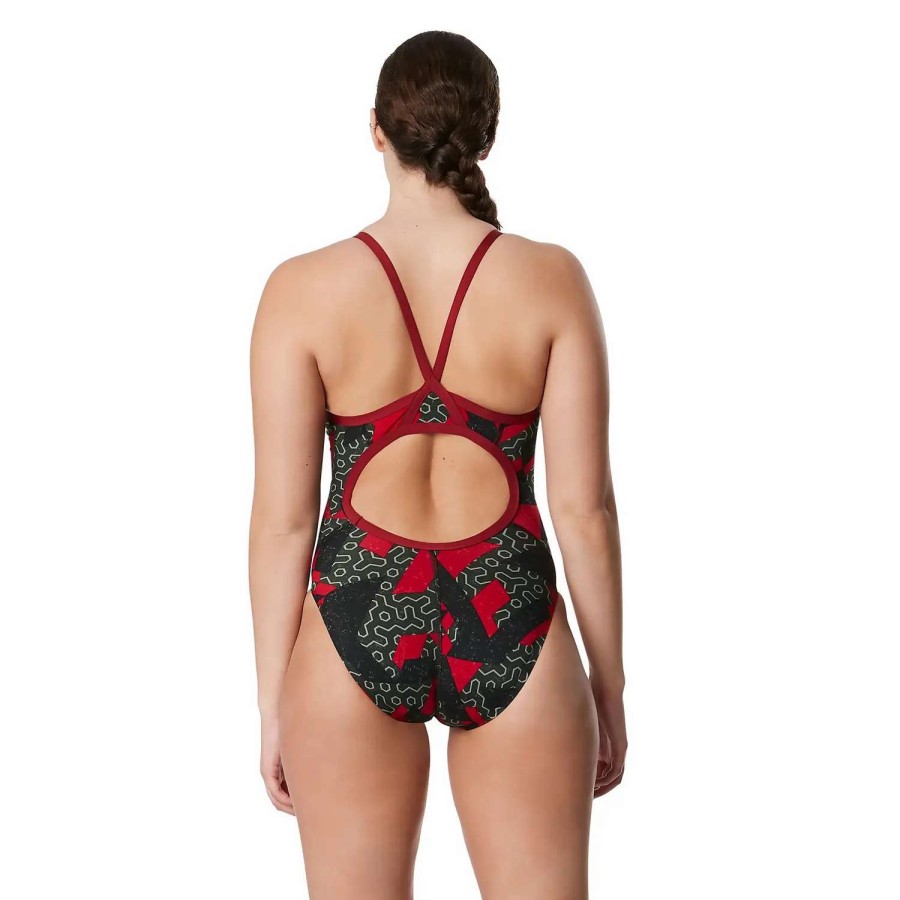 Womens * | Speedo Ruse Blocks Flyback One Piece Maroon