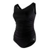 Womens * | Speedo Plus Size Shirred Contourback One Piece Black