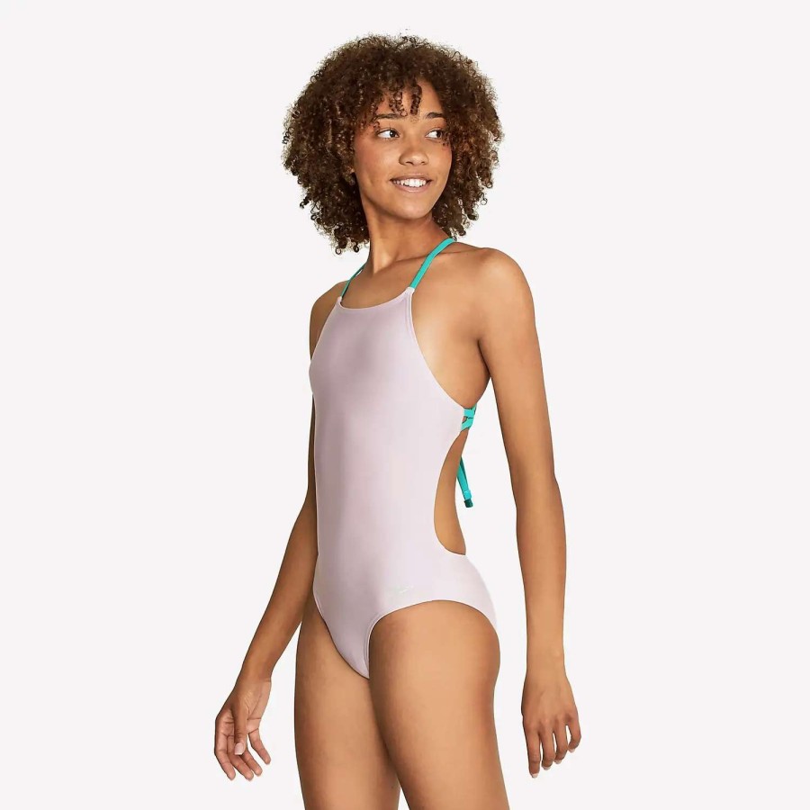 Womens * | Speedo Solid Tie Back One Piece Lilac Sachet