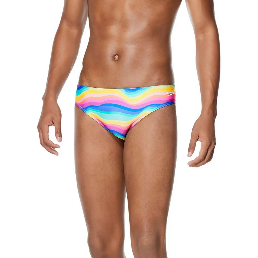 Mens * | Speedo Printed One Brief Rainbow Wave