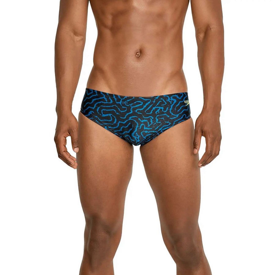 Mens * | Speedo Race Maze Brief Black/Blue