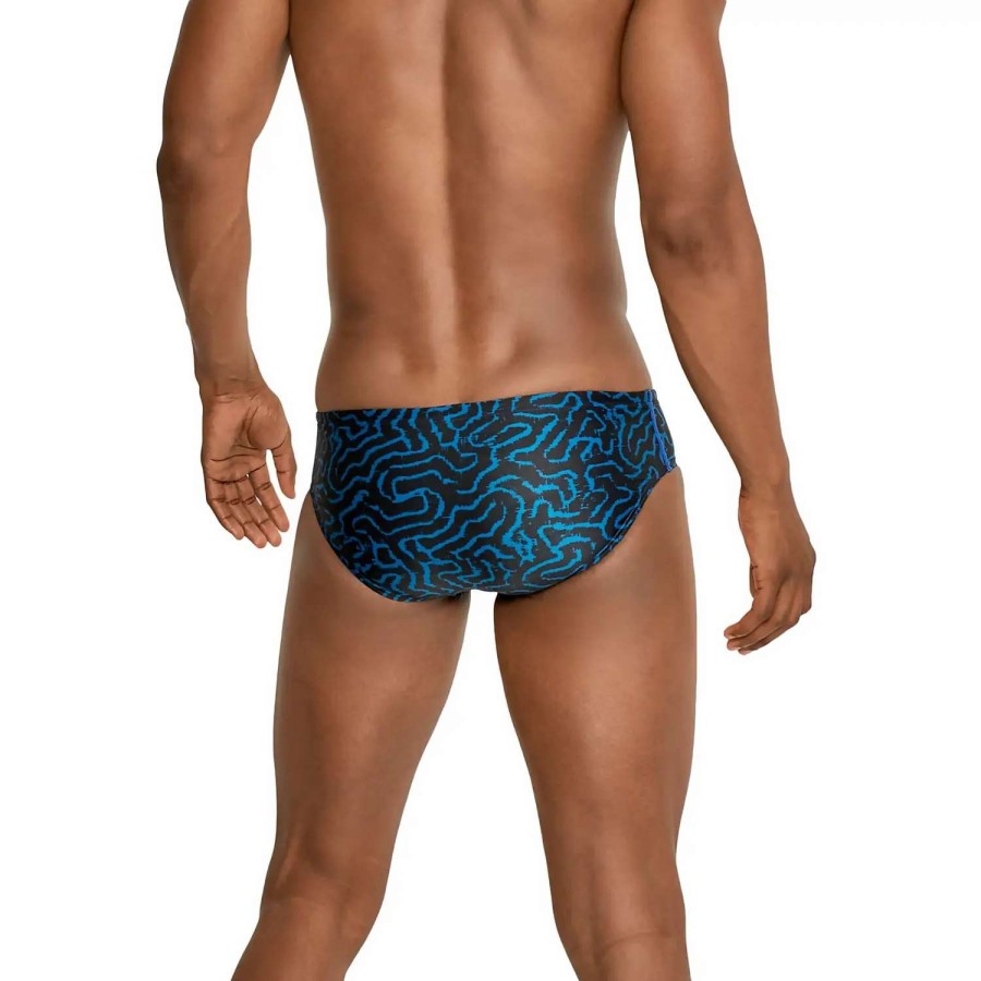 Mens * | Speedo Race Maze Brief Black/Blue