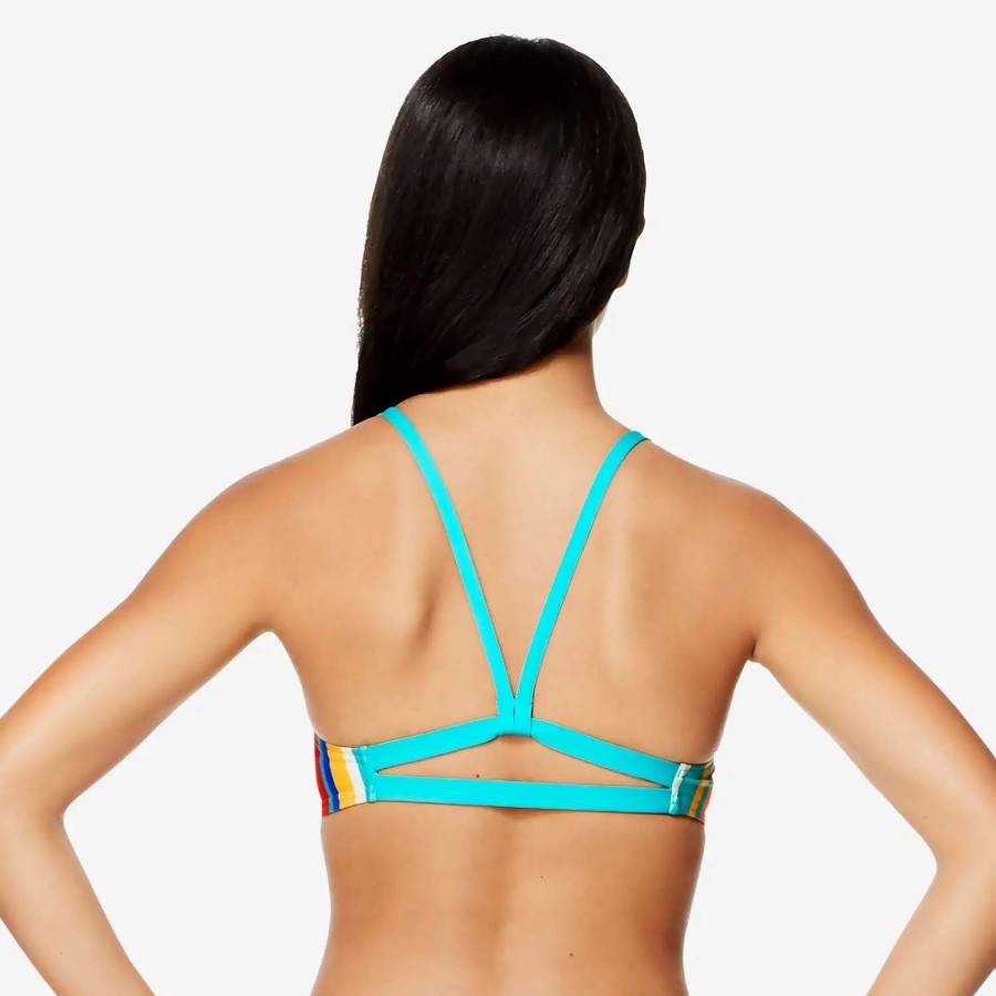 Womens * | Speedo Print Strappy Bikini Top Clean Stripe