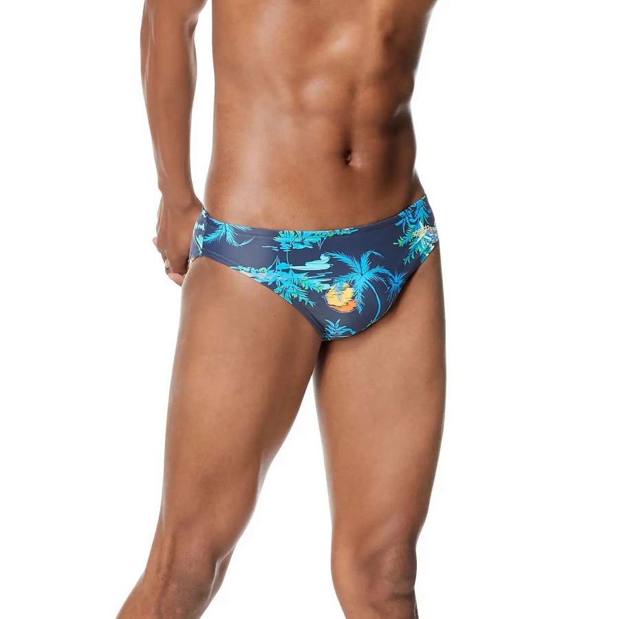 Mens * | Speedo Printed Solar Brief 1 Peacoat