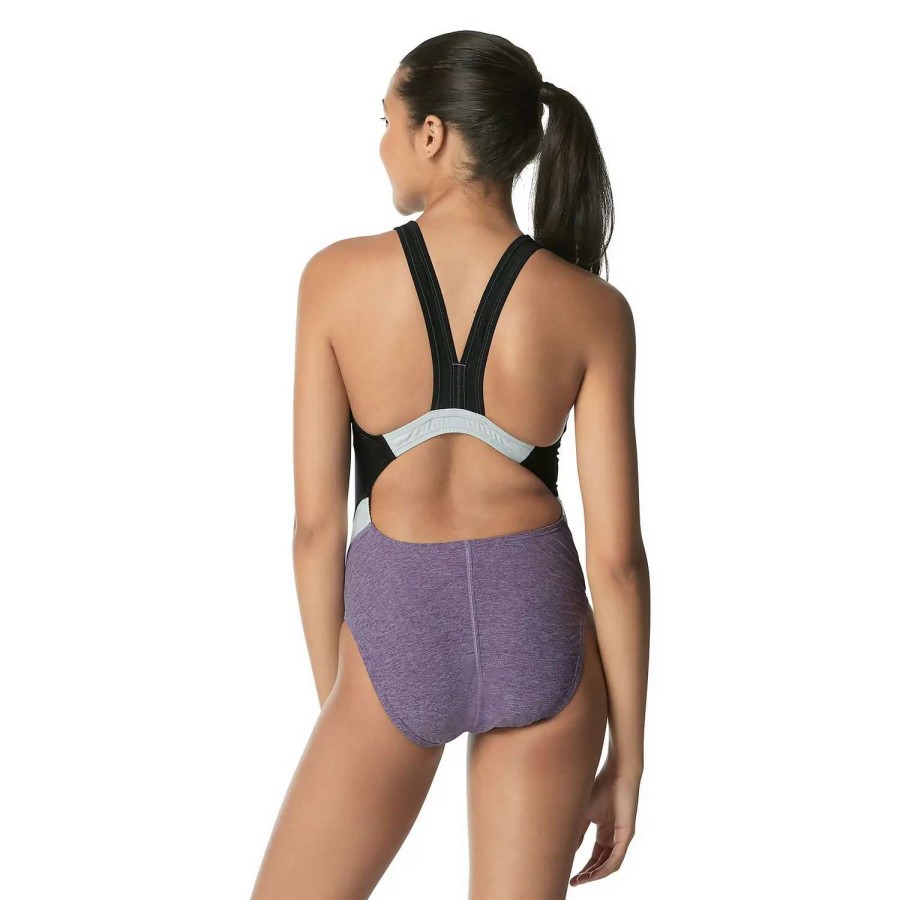 Womens * | Speedo Heather Quantum Fusion Splice One Piece Purple