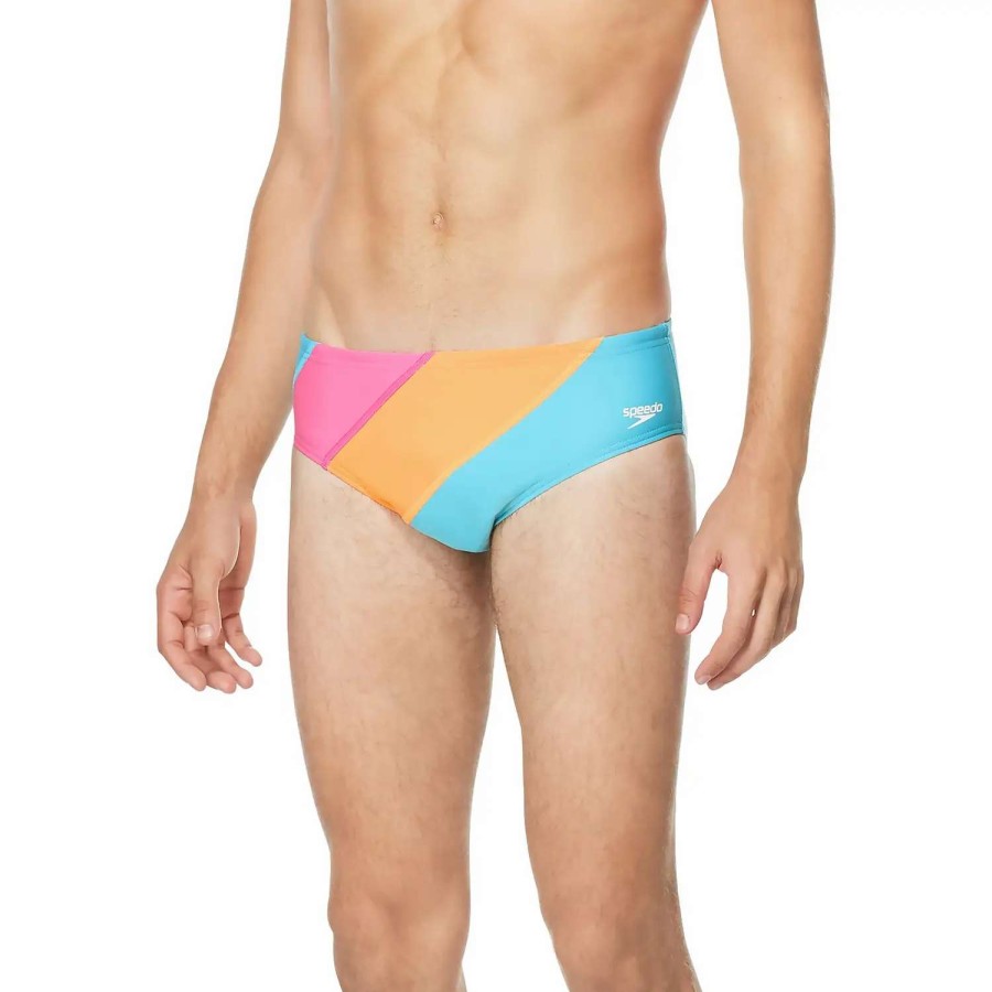 Mens * | Speedo Colorblock One Brief Pink Glow