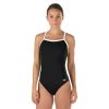 Womens * | Solid Flyback Training Suit Onepiece Speedo Endurance+ Black/White