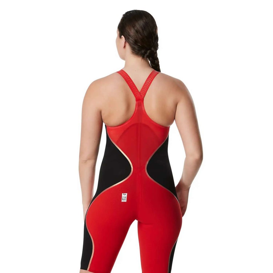 Womens * | Speedo Fastskin Lzr Intent Open Back Kneeskin Fiery Red