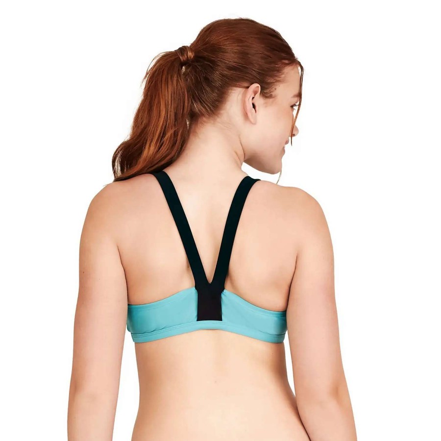 Womens * | Speedo Quantum Fusion Splice Bikini Top Black/Teal