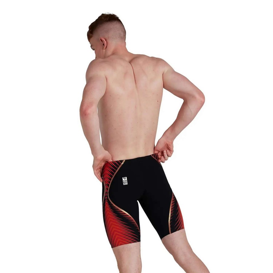 Mens * | Speedo Fastskin Lzr Sonic Scorch Printed Intent Jammer Black/Blood Red