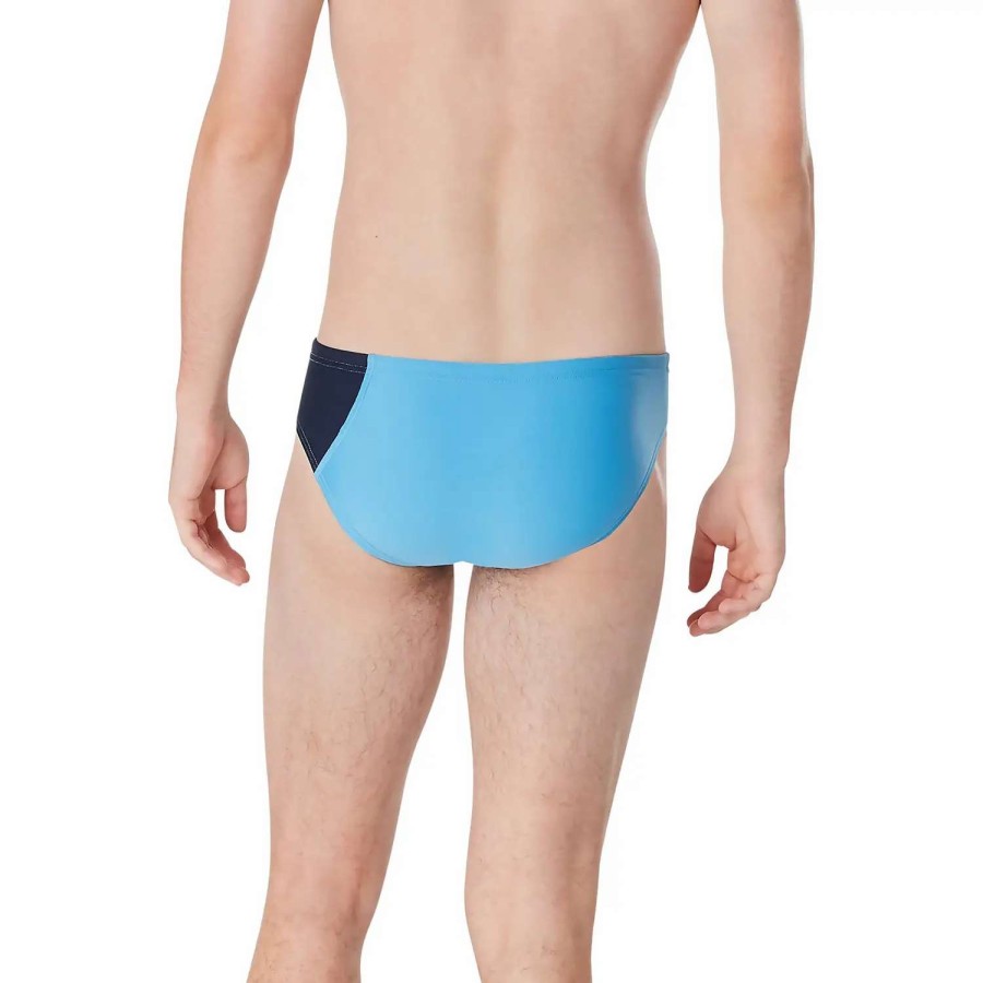 Mens * | Speedo Asymmetrical Colorblock One Brief Azure Blue