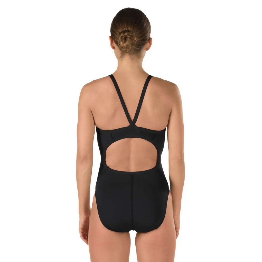 Womens * | Solid Flyback Training Suit Onepiece Speedo Endurance+ Black