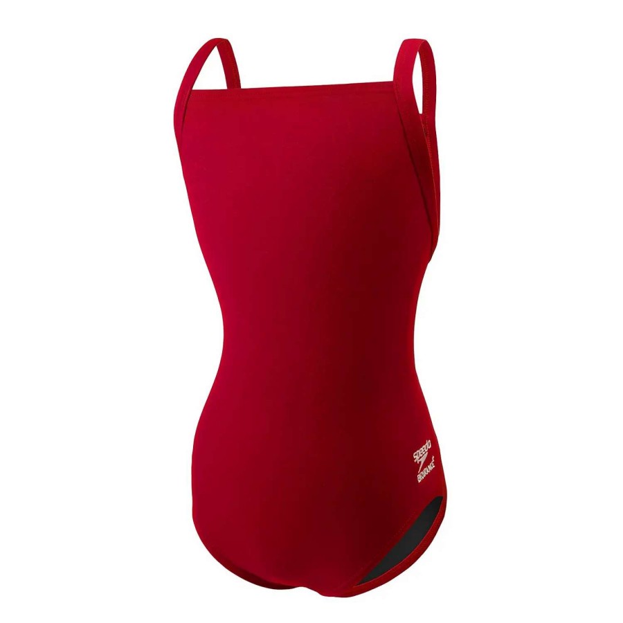 Womens * | Speedo Flyback Youth Training Suit One Piece Endurance+ Dark Red