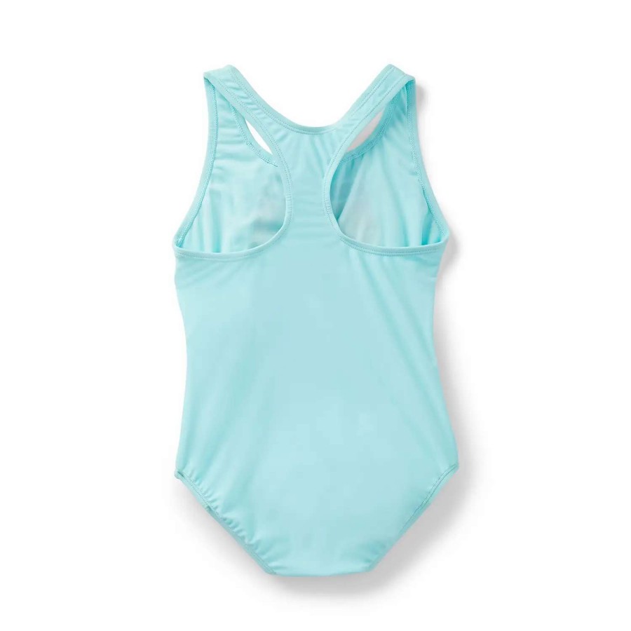 Kids * | Speedo Ruffled Detail Racerback One Piece Light Blue