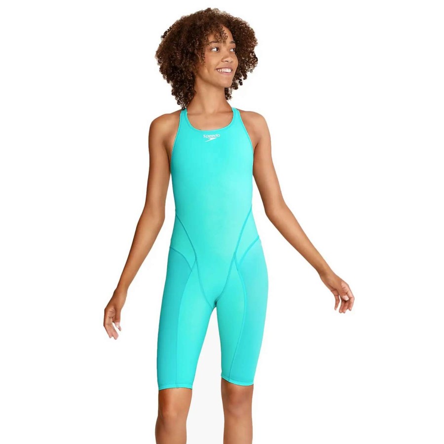 Kids * | Speedo Vanquisher Kneeskin Solid Blue Ice