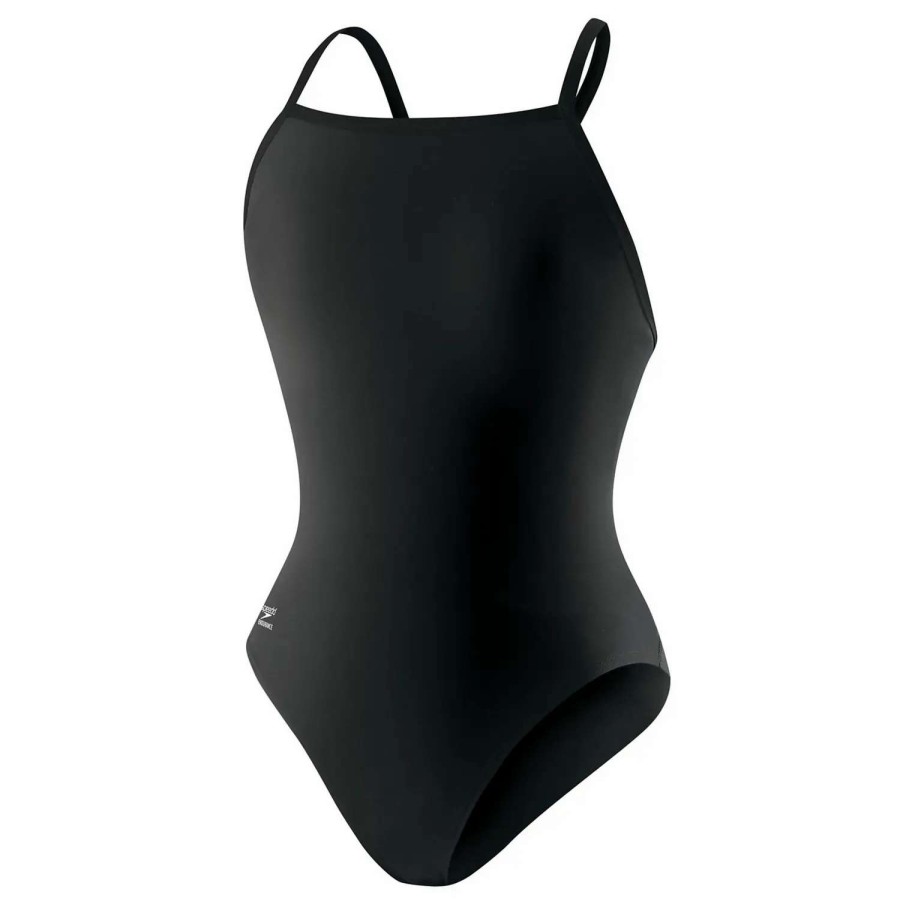 Womens * | Speedo Flyback Youth Training Suit Onepiece Endurance+ Black/Black