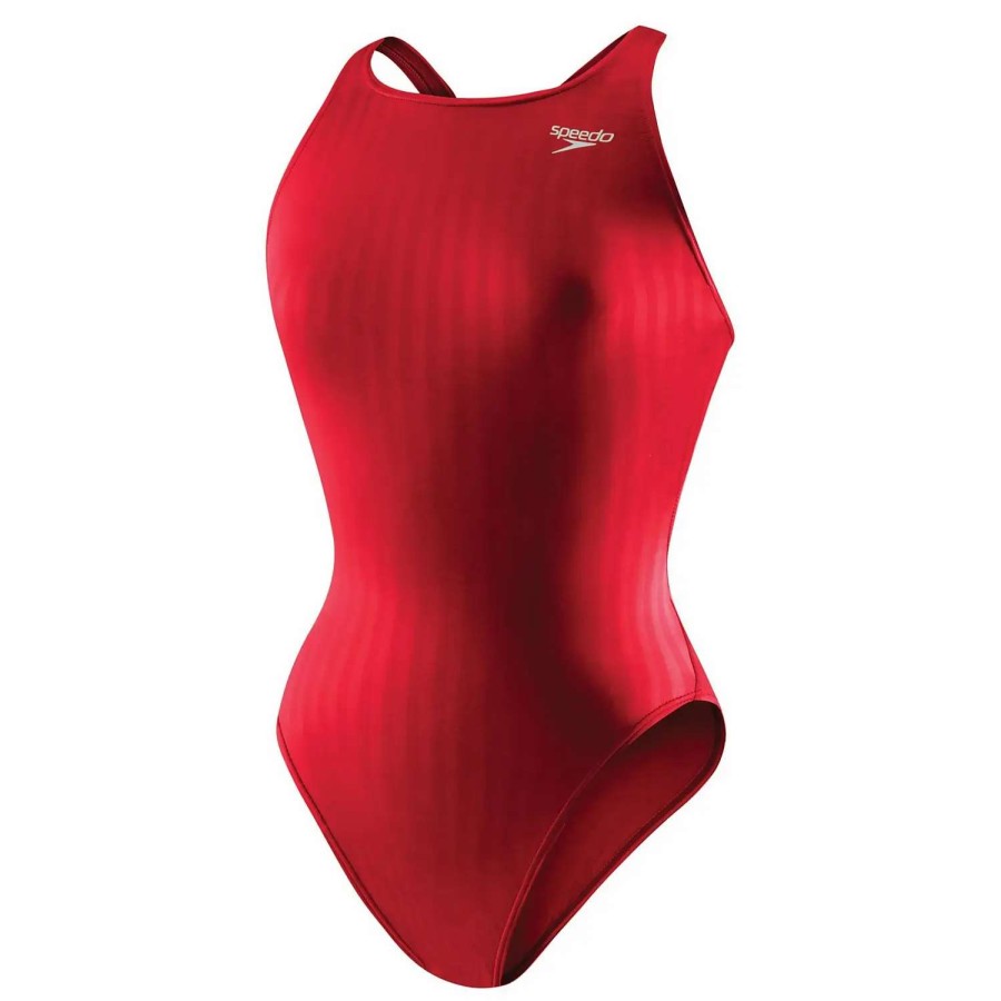 Womens * | Speedo Girls Aquablade Youth Recordbreaker One Piece Red