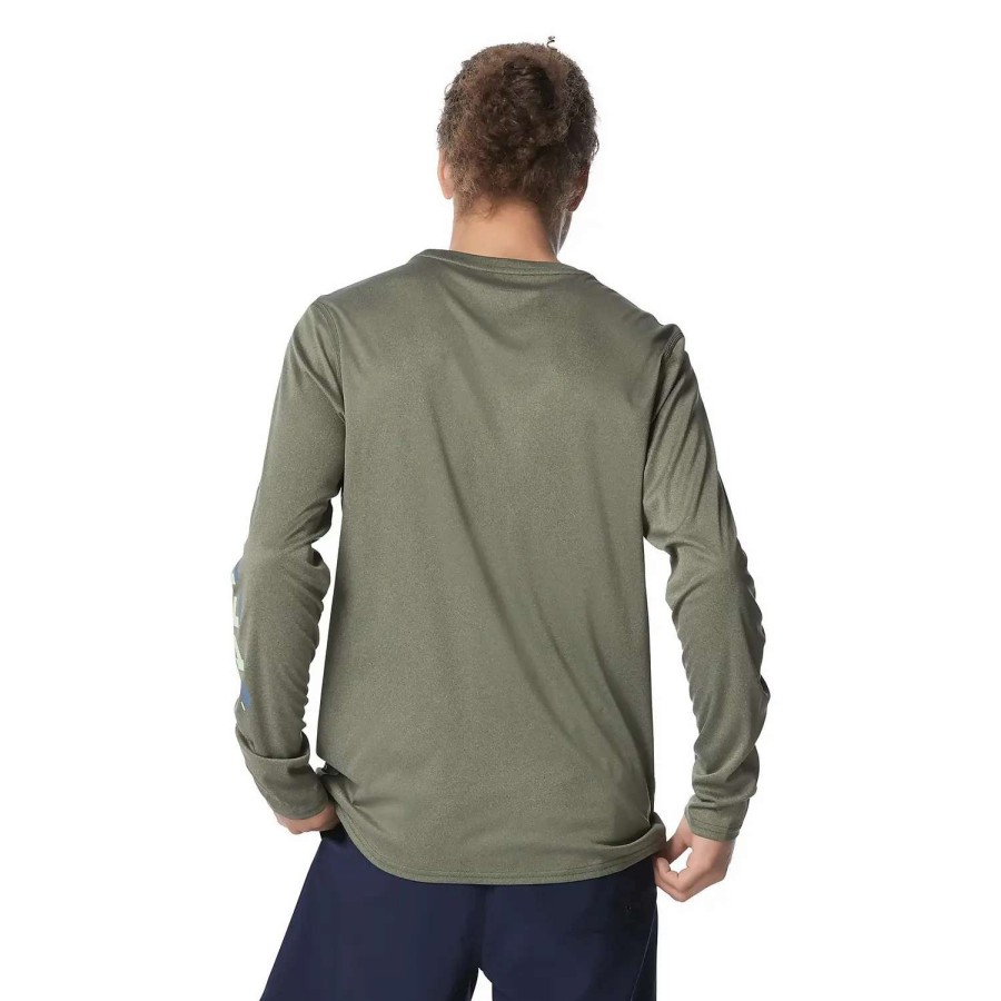 Mens * | Speedo Graphic Long Sleeve Swim Shirt Camo Green