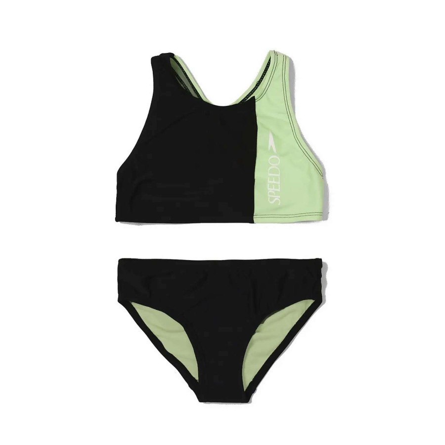 Kids * | Speedo Solid Blocked Bikini Set Anthracite