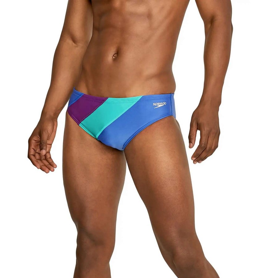 Mens * | Speedo Colorblock One Brief Dazzling Blue