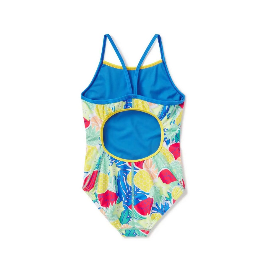 Kids * | Speedo Printed Propel Back One Piece Super Sonic Blue