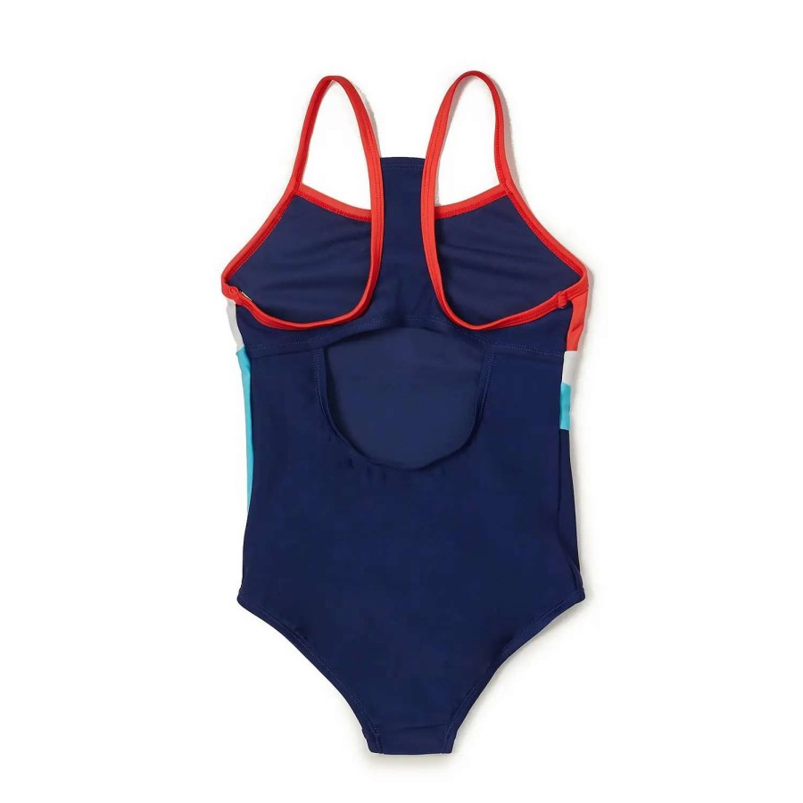 Kids * | Speedo Solid Radiating Splice One Piece Red/Blue