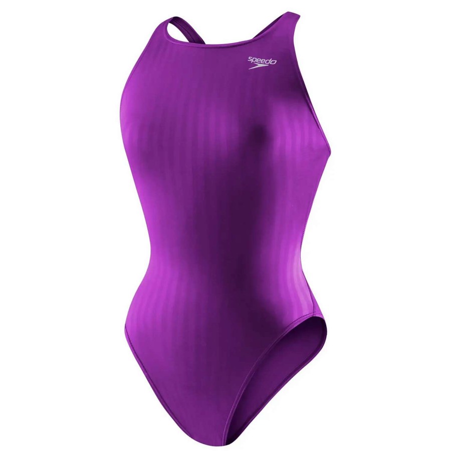 Womens * | Speedo Girls Aquablade Youth Recordbreaker One Piece Electric Purple