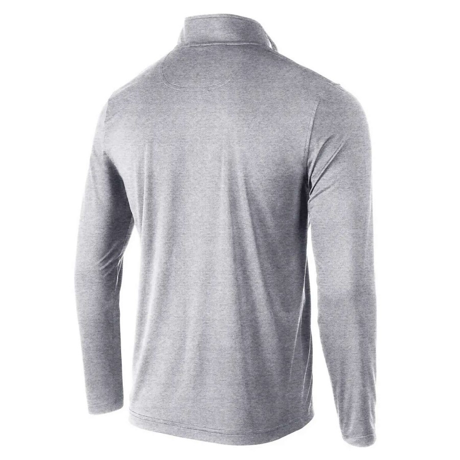 Mens * | Speedo Long Sleeve Solid Quarter Zip Heather Gray