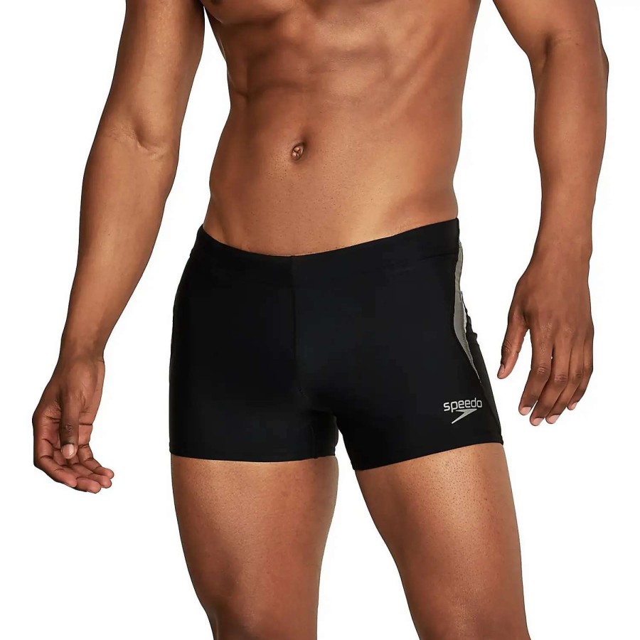 Mens * | Speedo Splice Square Leg Black