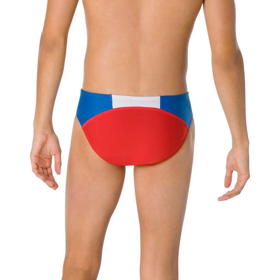 Mens * | Speedo Dual Colorblock One Brief High Risk Red