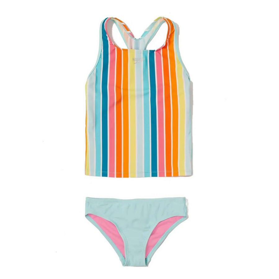 Kids * | Speedo Printed Racerback Tankini Set