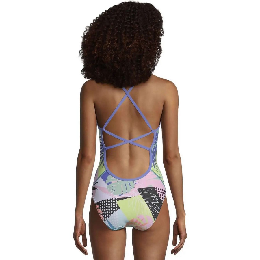 Womens * | Speedo Print Strappy Back One Piece Rainbow Hot