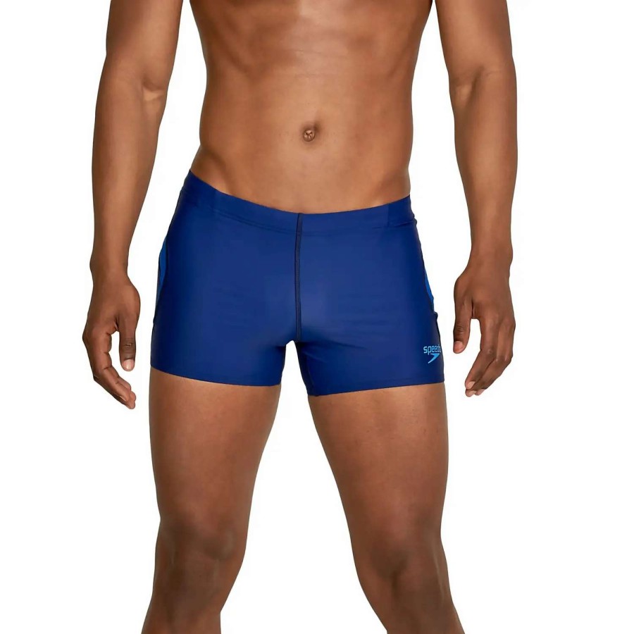 Mens * | Speedo Splice Square Leg Blue/Light Blue